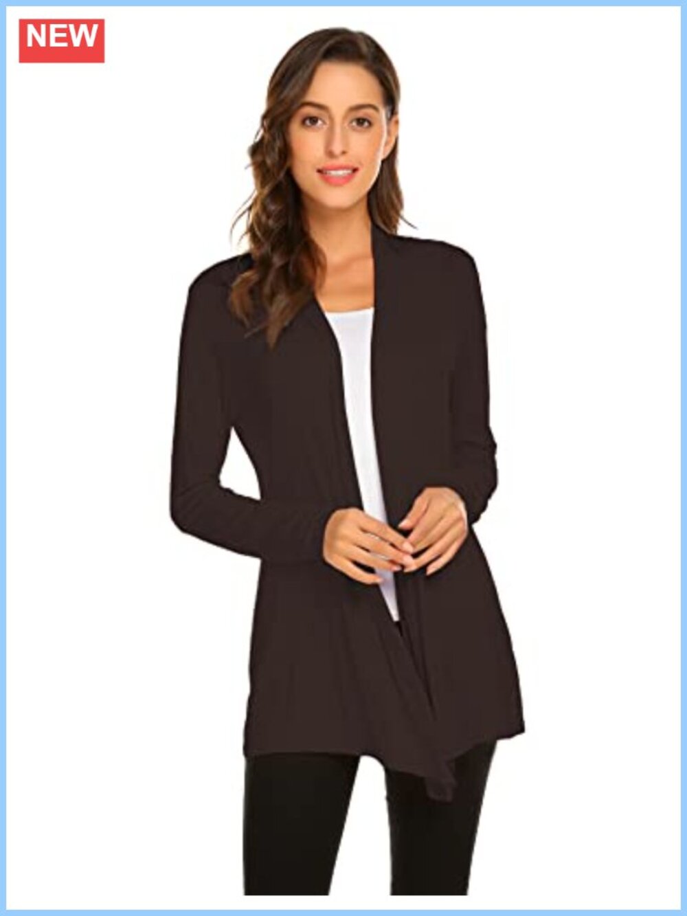 Newchoice Womens Lightweight Open Front Cardigan V-Neck Long Sleeve